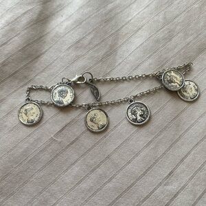 Silver coin anklet
